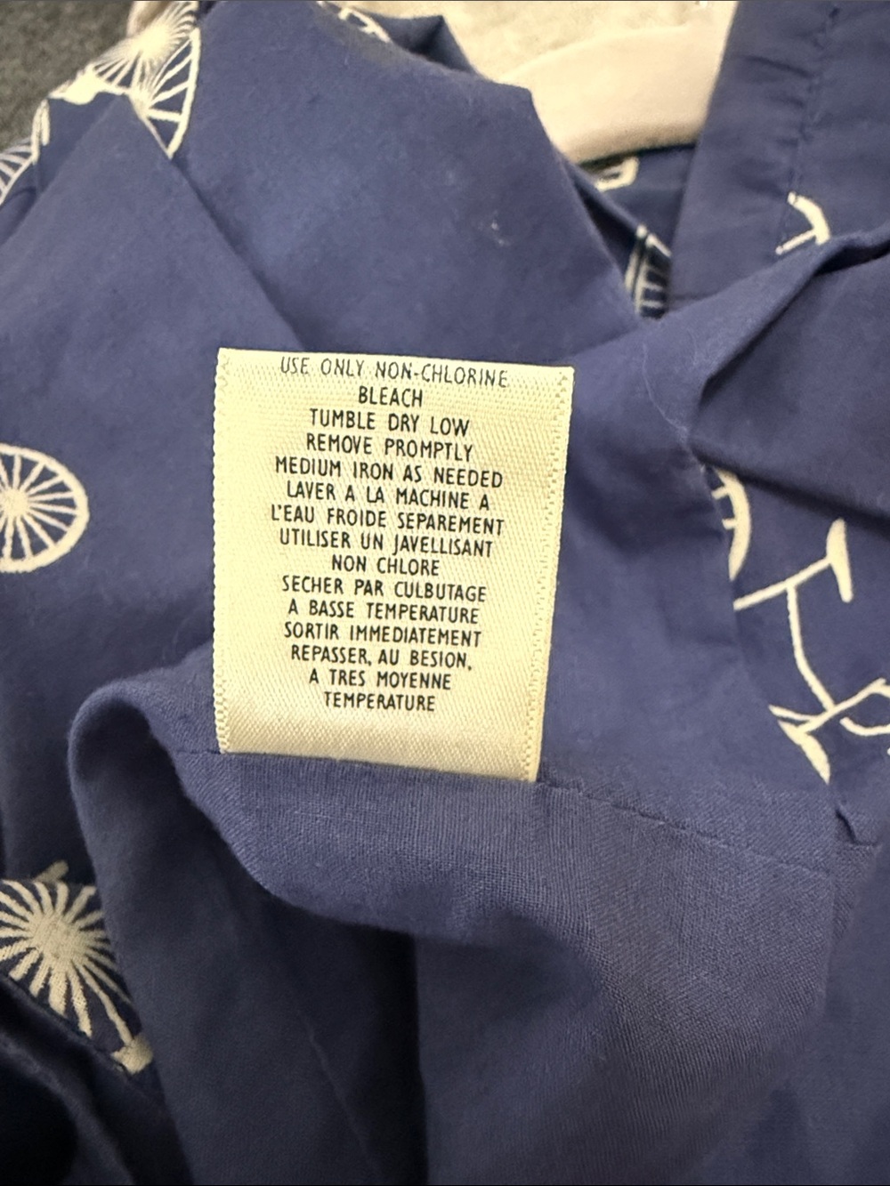 Anthropologie porridge Navy Bicycle-Print Button Dress, fully lined 💯 cotton S6 - Picture 5 of 5